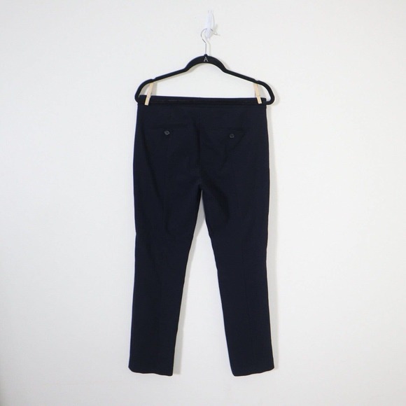 Vince Size 8 Stovepipe Cropped Trousers Navy Blue Seamed Front Ankle Pant - Picture 8 of 11